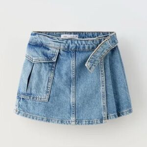 Zara girls the wrap denim skort